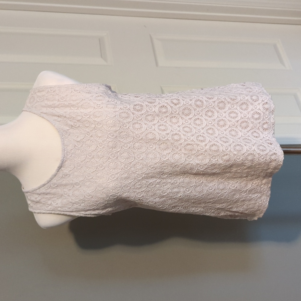 Loft Outlet Sleeveless Lace Overlay Blouse